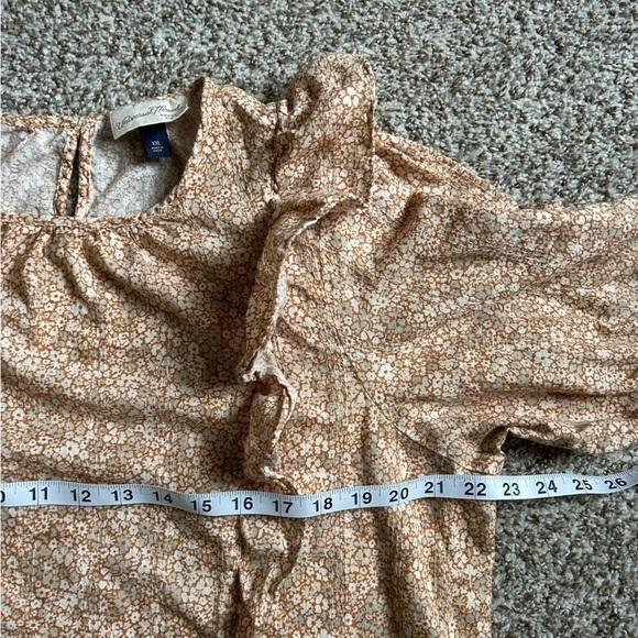 🦋 Universal Thread Orange Prairie Boho Bohemian Ruffle Mid Sleeve Blouse XXL - Picture 5 of 6